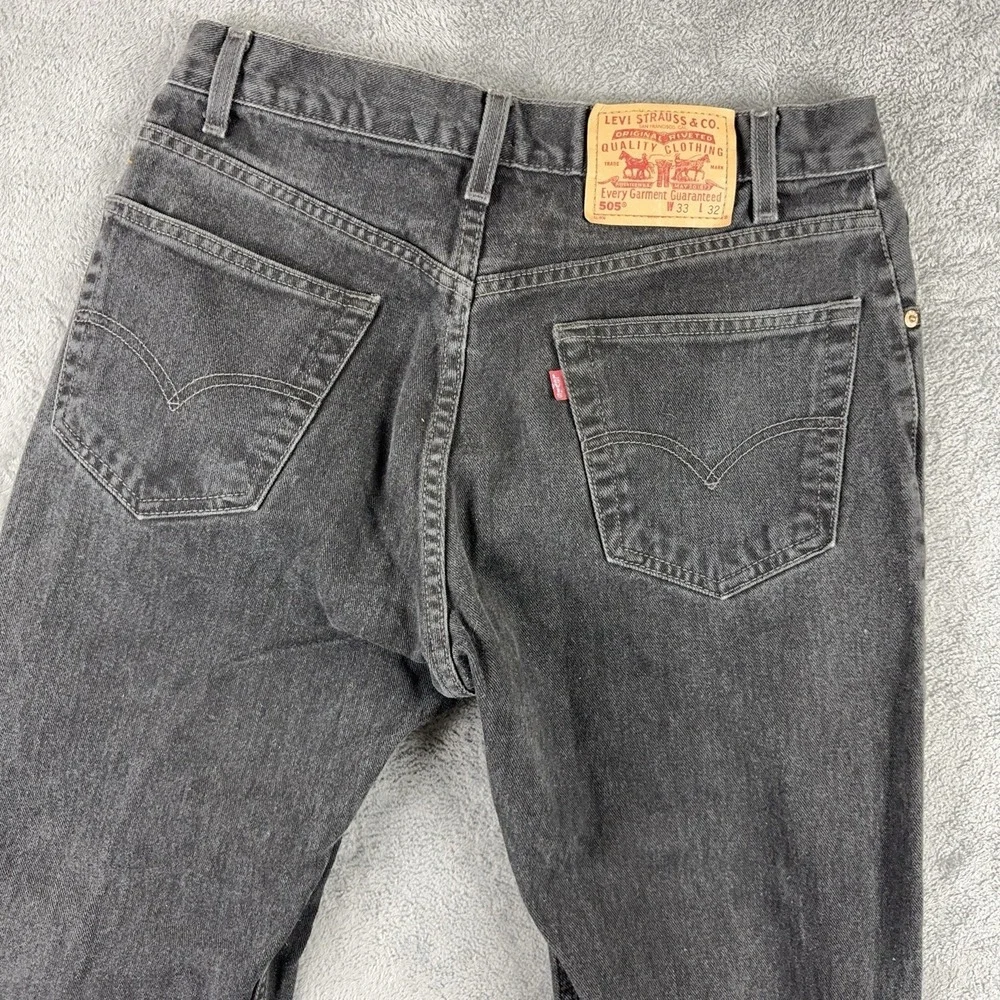Vintage‎ Levis 505 Jeans Mens *34X31* Black Straight Regular Dark Wash Denim Y2K